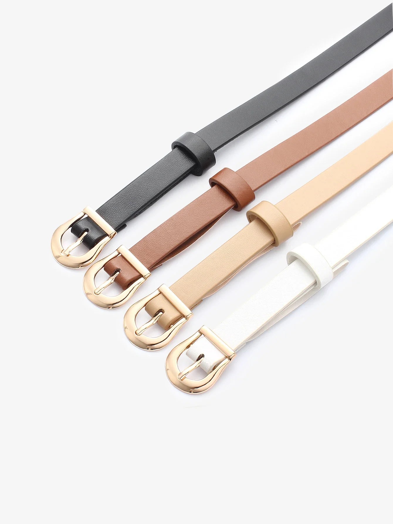 Women's Set of 4 Genuine Leather Belts - Aurora