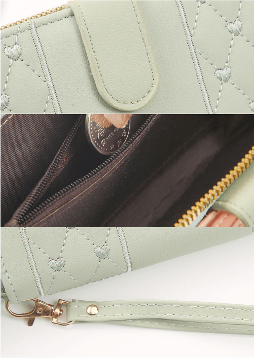 Carteira Feminina em Couro Puffer Bordado - Lilie