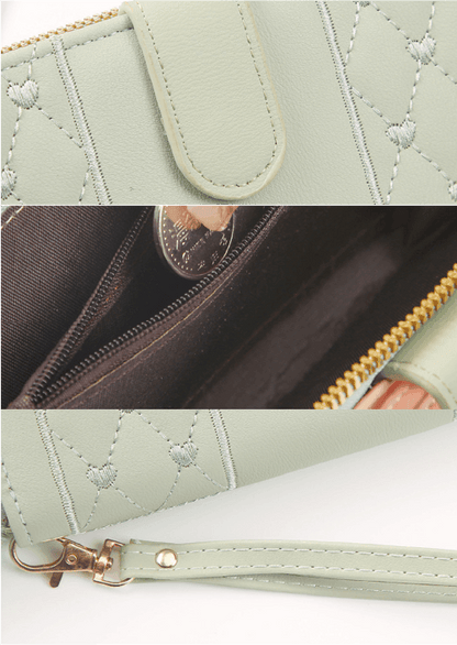 Carteira Feminina em Couro Puffer Bordado - Lilie