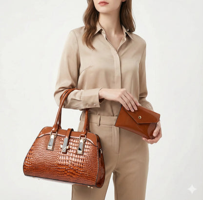 Leather Bag and Wallet Set - Vian